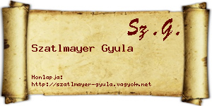 Szatlmayer Gyula névjegykártya